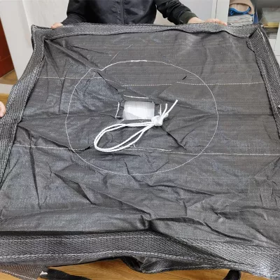 Black Potato Baffle Bag 100 x 100 x 100cm with Skirt Top — view 4
