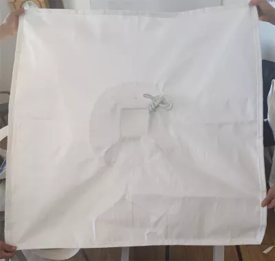 FIBC tubolare non rivestito 93 x 93 x 120 con anelli agli angoli incrociati — view 5