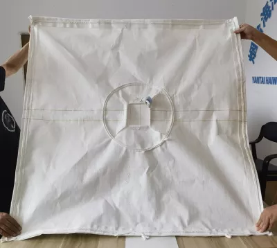 Coated White Baffle Container Bag with Side-Seam Lifting Loops — view 3