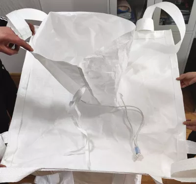 92x92x120 Uncoated Construction Bag with Two Spouts — view 3