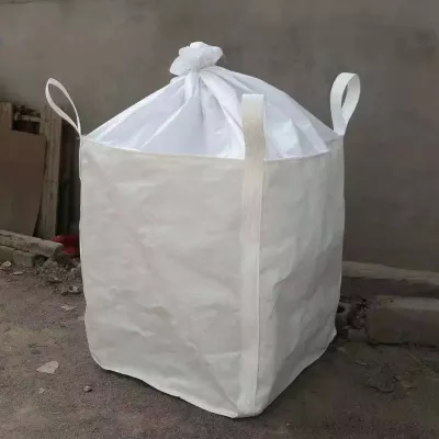 90x90x120 White Tubular Jumbo Bag with Skirt Inlet and Bottom Outlet — view 4