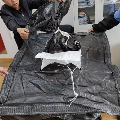 Black Potato Baffle Bag 100 x 100 x 100cm with Skirt Top — view 3