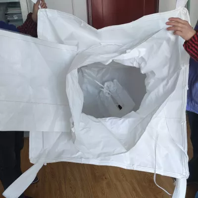 96x96x120 cm White PP Baffle Container with Side-Seam Loops — view 5