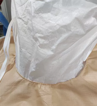 White U-Panel Flour Transport Bag with Paired Spouts — view 5