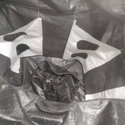 Black Baffle Potato Bag with Skirt Top and Cross-Corner Loops — view 2