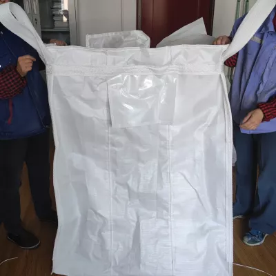96x96x120 cm White PP Baffle Container with Side-Seam Loops — view 2