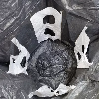 Black Potato Baffle Bag 100 x 100 x 100cm with Skirt Top — view 6