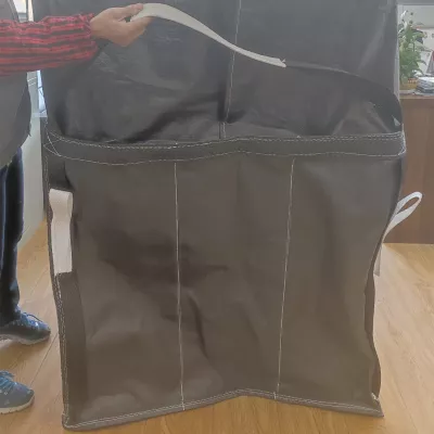 Black Baffle Potato Bag with Skirt Top and Cross-Corner Loops — view 3