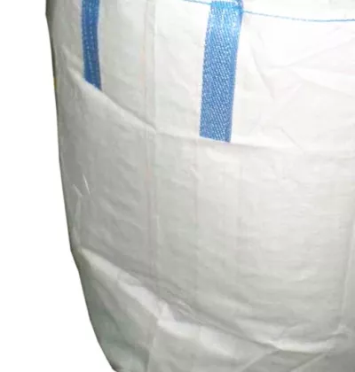 White Circular Fertilizer FIBC with Cross-Corner Loops and Spouts — view 4