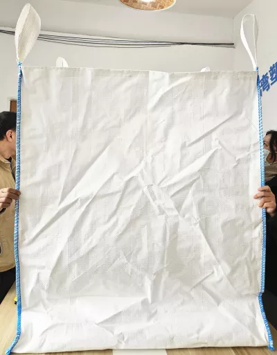 White Uncoated U-Panel Container Bag with Fully Open Top — view 4