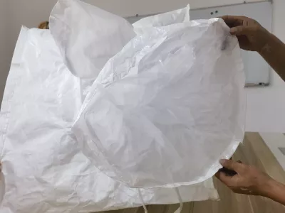 100x100x120 White Baffle Jumbo FIBC with Side-Seam Loops — view 4
