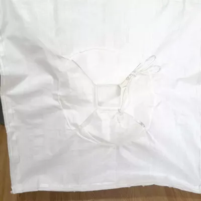 Coated Four-Panel Baffle Bulk Bag with Filling and Discharge Spouts — view 2