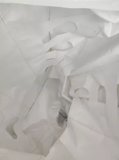 Wei&szlig;er Baffle-Jumbo-Sack mit Sch&uuml;rzenoberseite, 95 &times; 95 &times; 110 — view 6