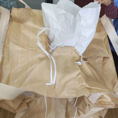 105x102x110 cm Beige Bulk Bag with Cross-Corner Loops — view 3