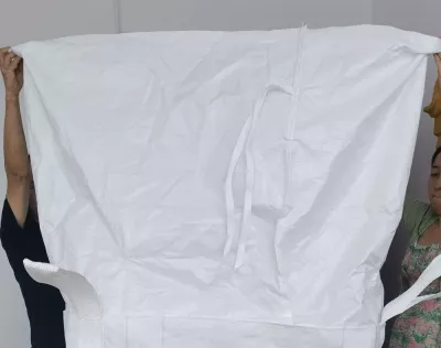 Jumbo bag bianco non rivestito 95 x 95 x 120 con bocca di riempimento — view 5