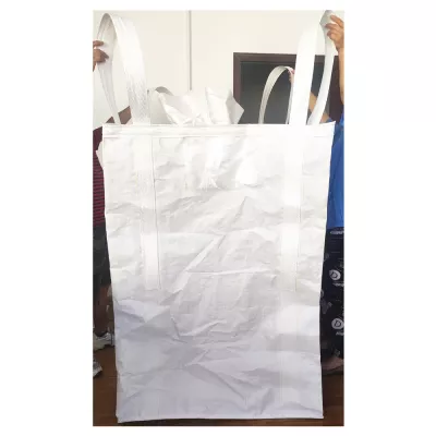 White Tubular Jumbo FIBC with Cross-Corner Loops and Offset Printing — view 3