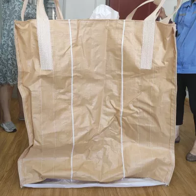 105x102x110 cm Beige Bulk Bag with Cross-Corner Loops — view 1
