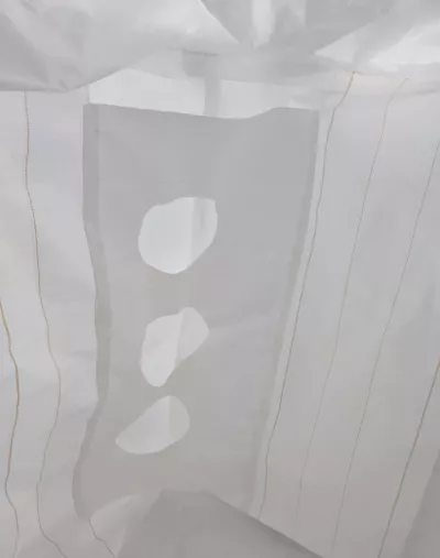 Wei&szlig;er Baffle-Beh&auml;ltersack mit Einf&uuml;llstutzen und flachem Boden — view 6