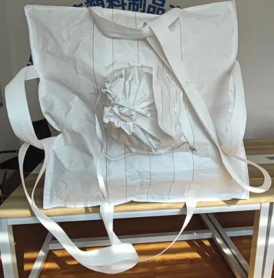 White Baffle Sand Jumbo Bag with Cross-Corner Loops — view 3
