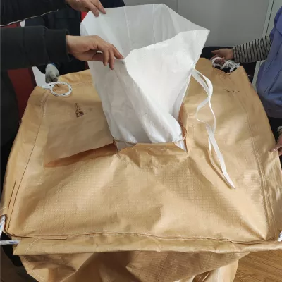 Beiger unbeschichteter Big Bag 95 x 95 x 122 mit Stutzen — view 5
