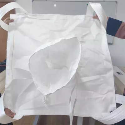 Coated Circular PP Transport Bag with Skirt Filling and Discharge Spout — view 3