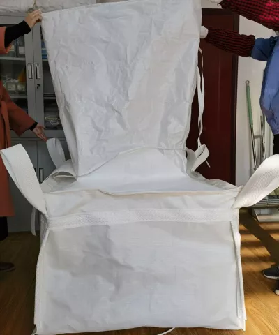 White Uncoated FIBC with PE Liner and Spout Filling — view 3
