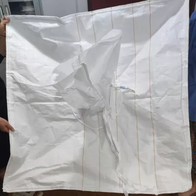 110x110x116 White Baffle FIBC with Filling and Discharge Spouts — view 4