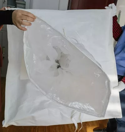 White Uncoated FIBC with PE Liner and Spout Filling — view 2