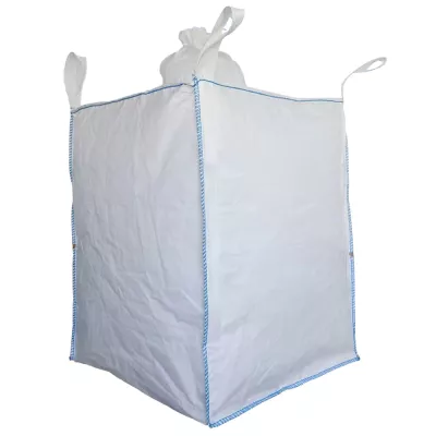 White PP Bulk Bag with Overlock Stitches and Spouts — view 1