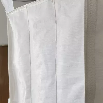 Coated White Baffle Container Bag with Side-Seam Lifting Loops — view 2
