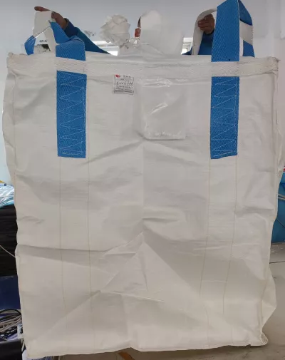 PE-Lined White FIBC with Blue Cross-Corner Lifting Loops — view 6