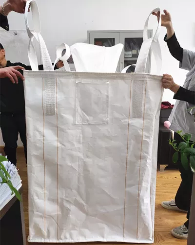 92x92x120 Uncoated Construction Bag with Two Spouts — view 2