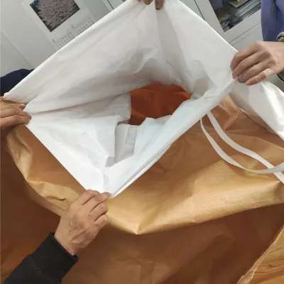 Beiger unbeschichteter Big Bag 95 x 95 x 122 mit Stutzen — view 3