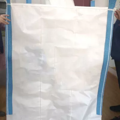 Coated Four-Panel Baffle Bulk Bag with Filling and Discharge Spouts — view 5