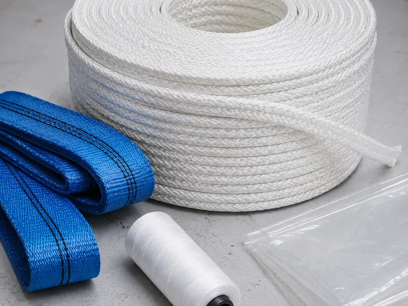 White woven filler cord, lifting webbing, sewing thread and PE liner accessories