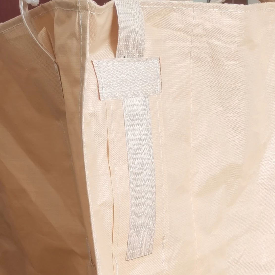 Custom-Printed Beige Baffle FIBC, 100 × 100 × 140 — detail view 2