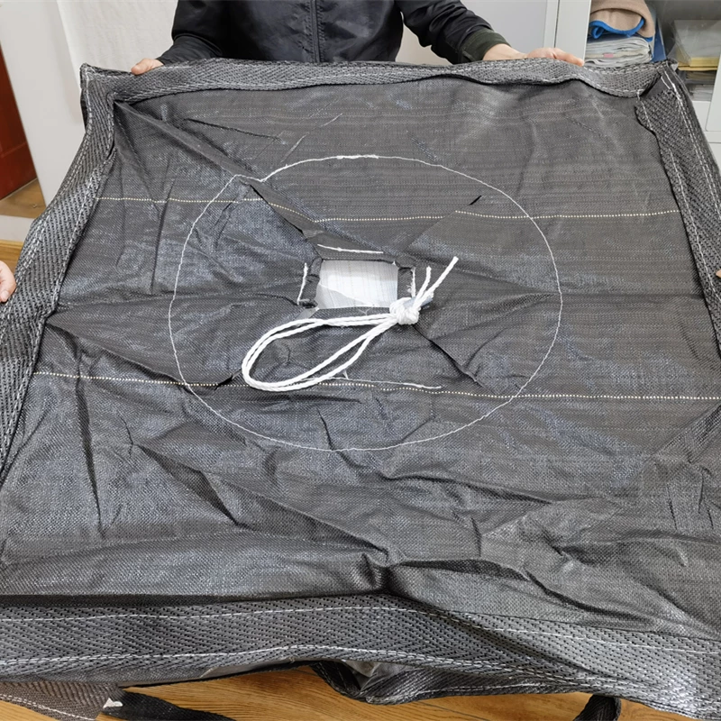 Black Potato Baffle Bag 100 x 100 x 100cm with Skirt Top — detail view 4