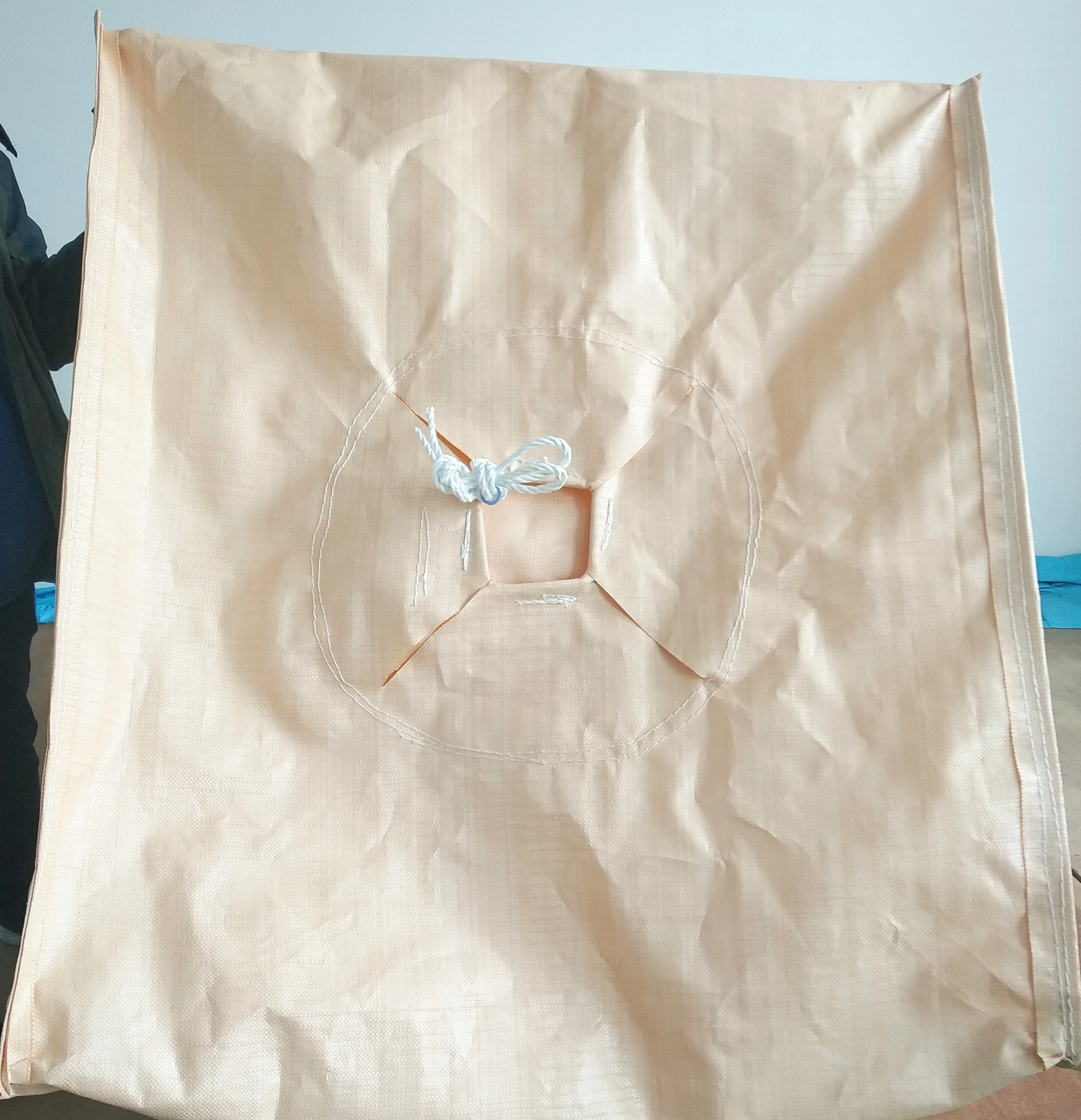Beige Flour Packing Bag with Side-Seam Loops and Spouts — detail view 6