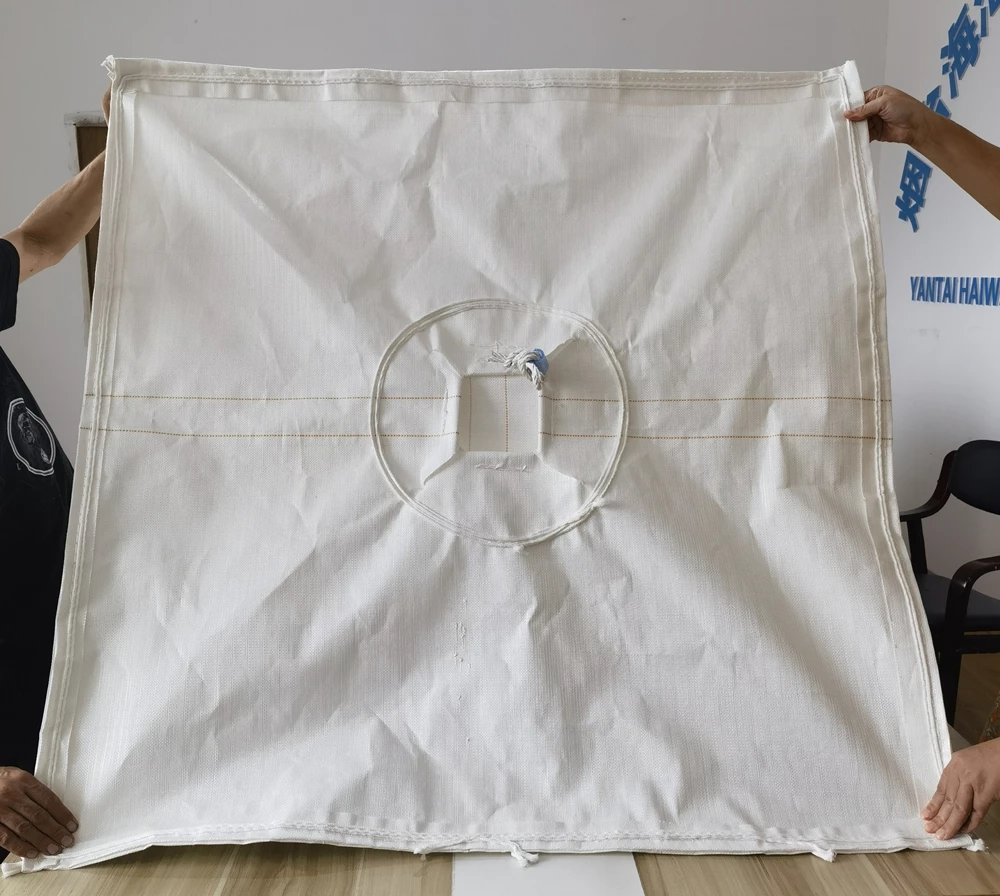 Coated White Baffle Container Bag with Side-Seam Lifting Loops — detail view 3