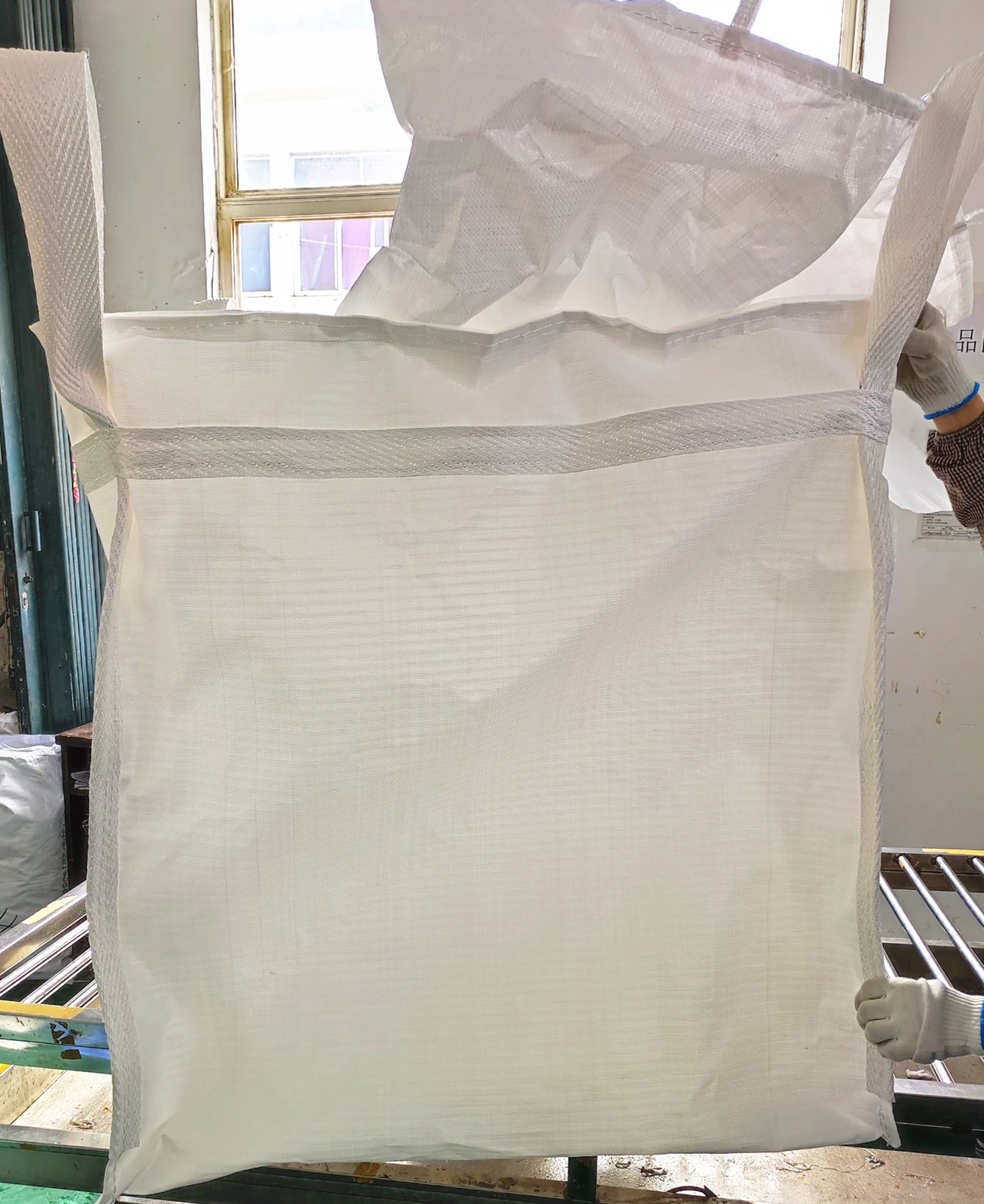 White U-Panel Seed Bulk Bag with Fill and Discharge Spouts — detail view 3