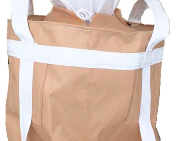 Beige Uncoated Tubular Cement Bag with Two Spout Fittings — detail view 4
