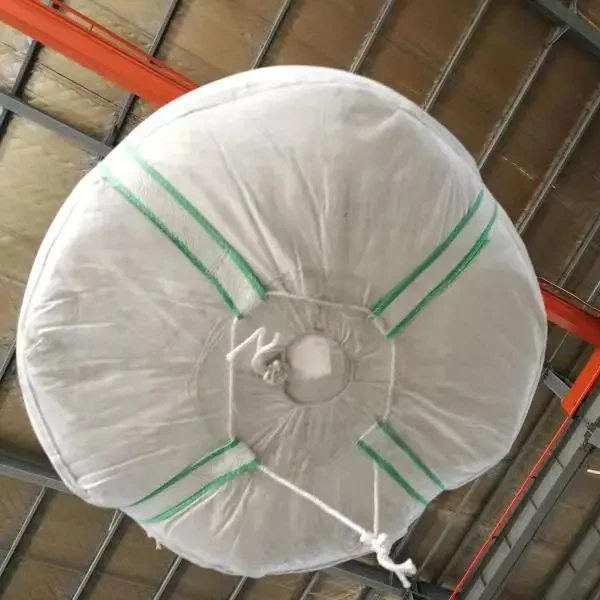 90x90x120 White Tubular Jumbo Bag with Skirt Inlet and Bottom Outlet — detail view 2