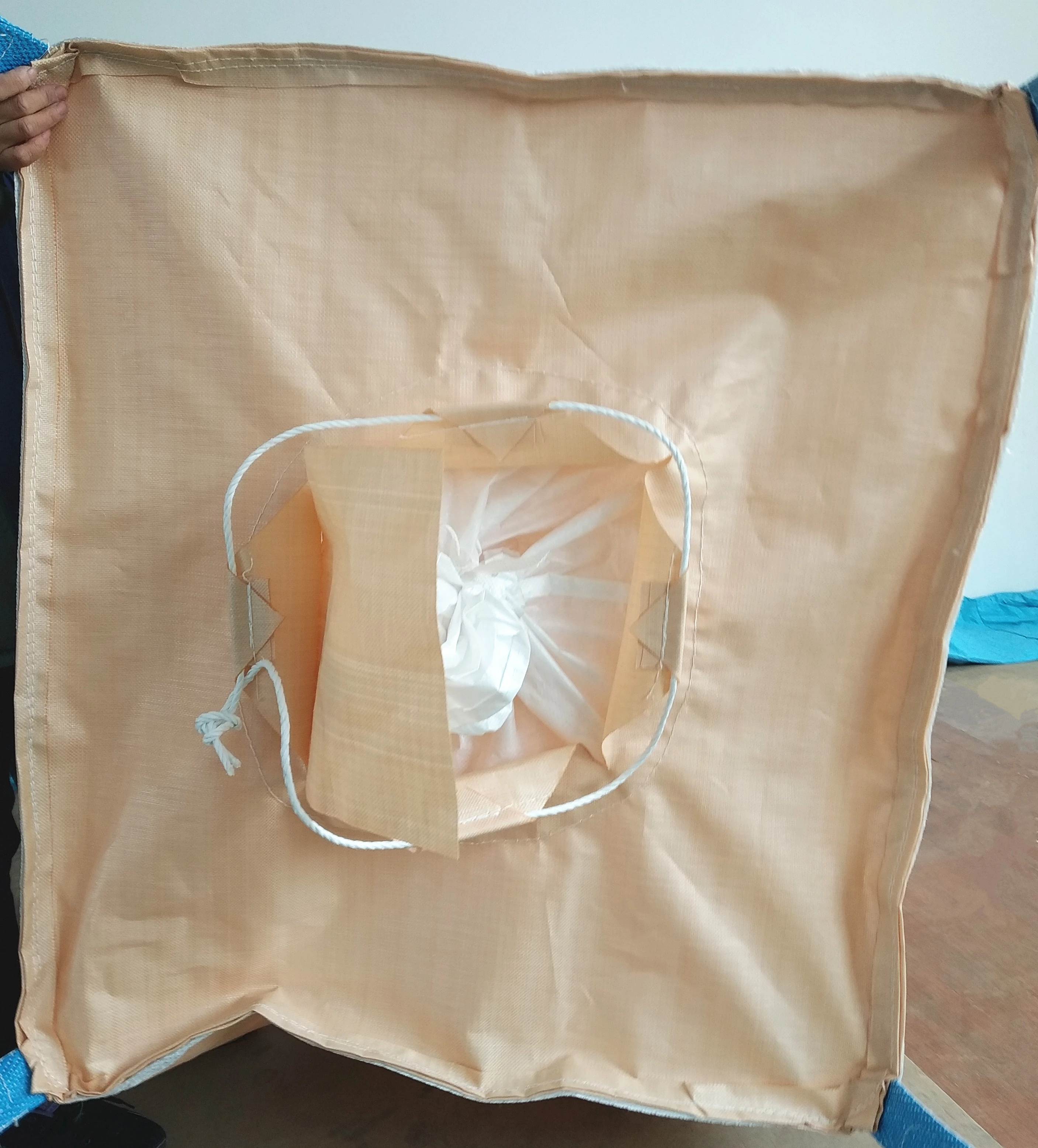 Beige Flour Packing Bag with Side-Seam Loops and Spouts — detail view 5