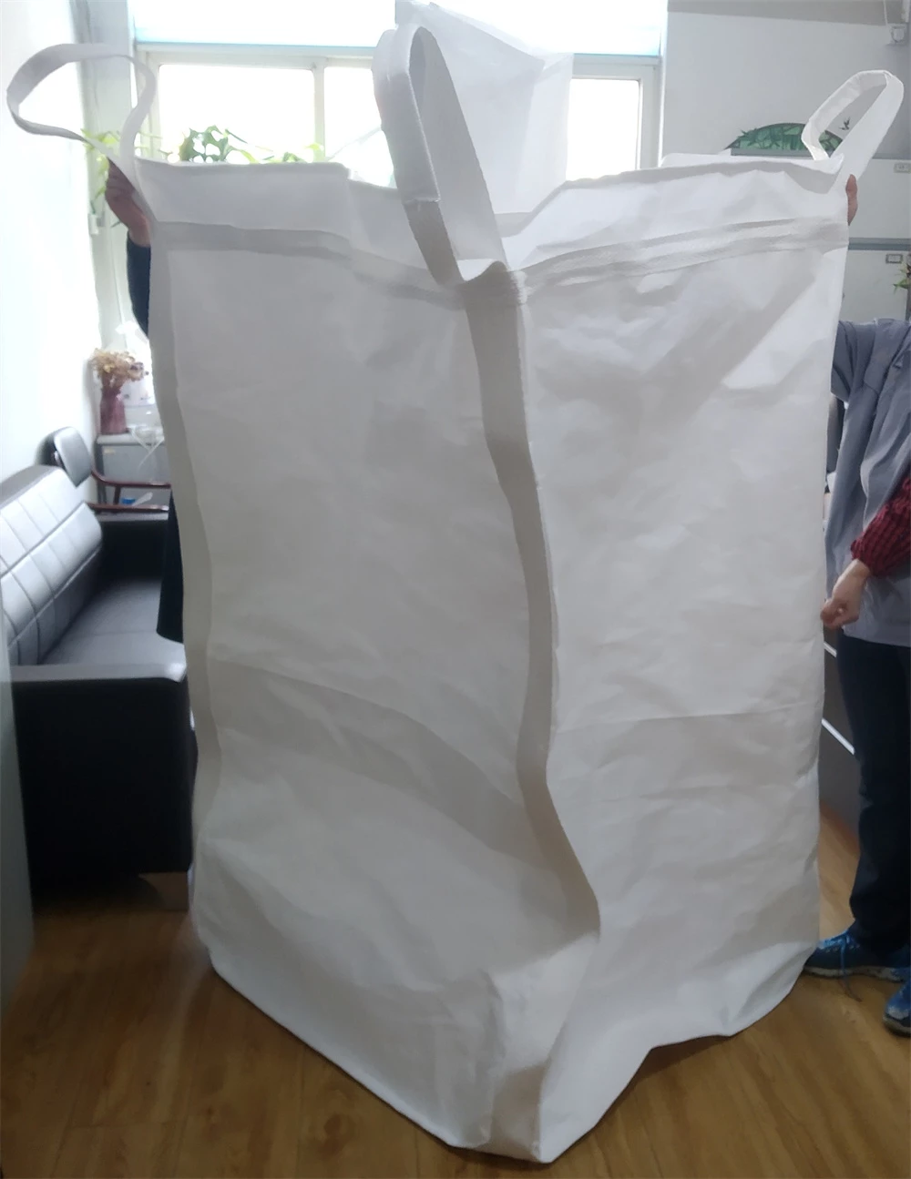 Custom White Tubular Jumbo Bag with Side-Seam Lifting Loops — detail view 6