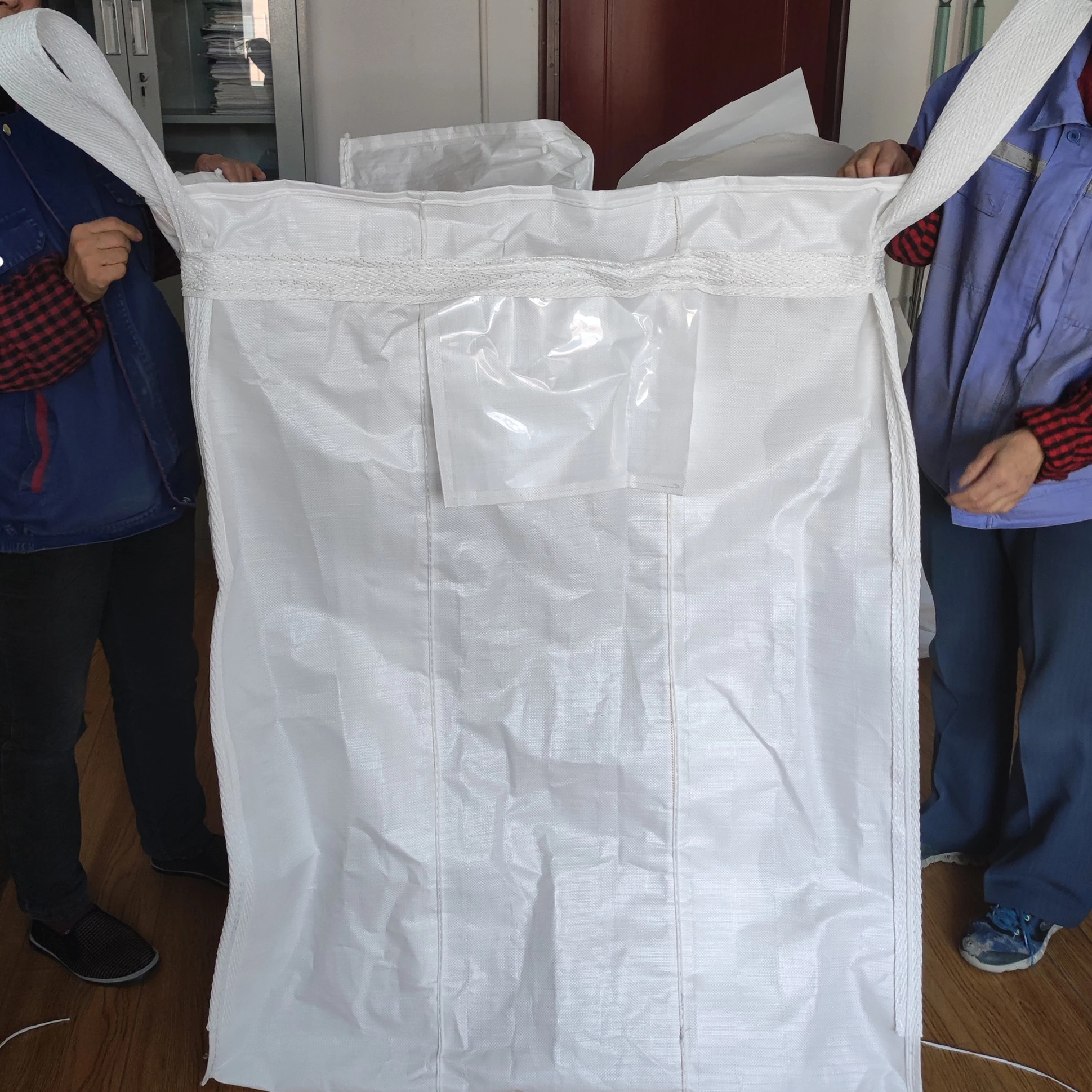 96x96x120 cm White PP Baffle Container with Side-Seam Loops — detail view 2