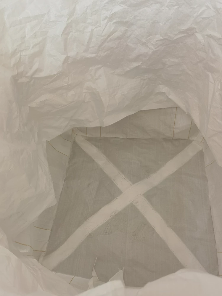 Jumbo bag bianco non rivestito 95 x 95 x 120 con bocca di riempimento — detail view 3