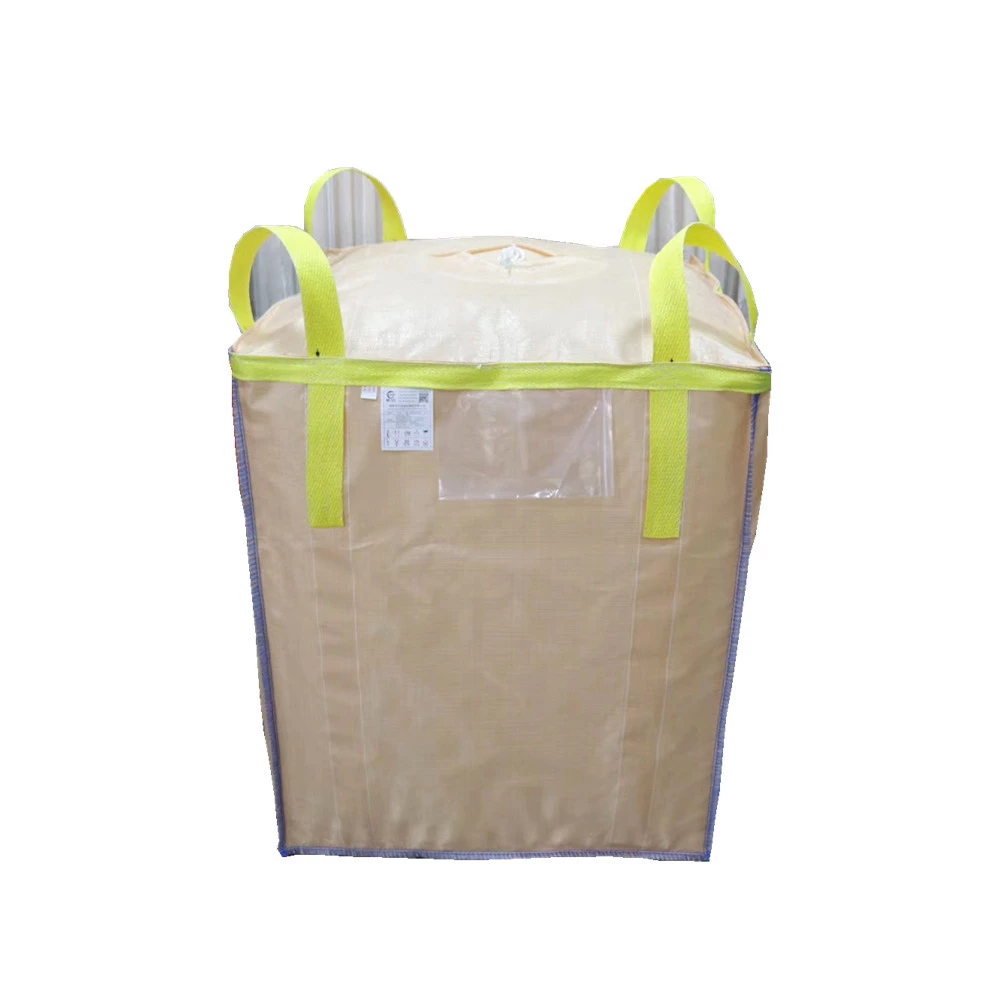 Beige Tubular FIBC for Firewood Packing with Dual Spouts — detail view 6