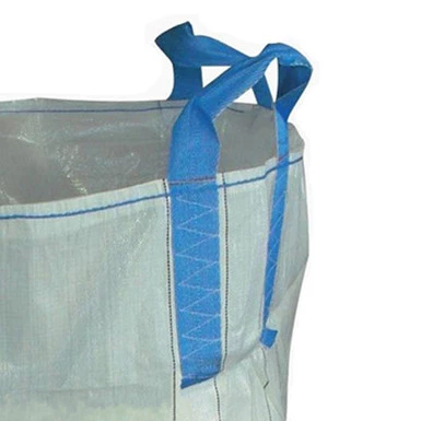 Blue-Loop White Tubular Sand Bag with Fully Open Top — detail view 2