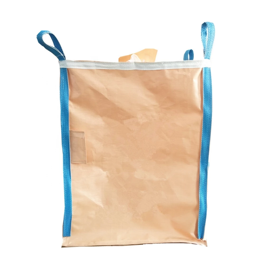 Beige Flour Packing Bag with Side-Seam Loops and Spouts — detail view 1