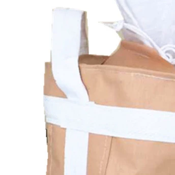 Beige Uncoated Tubular Cement Bag with Two Spout Fittings — detail view 3